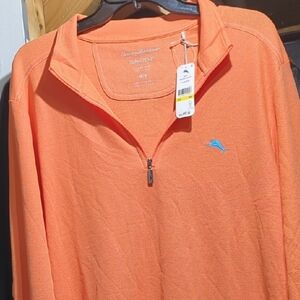 Tommy Bahama Men's Vibrant Orange Half-Zip Pullover